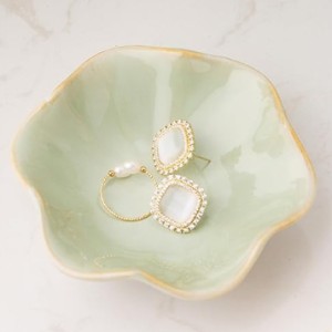 Mecaikru Ceramic Trinket Dish, 4-inch Ring Tray with Kiln Glaze Jewelry Dish