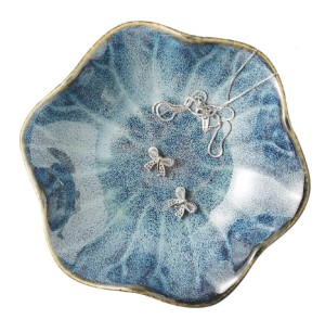 Mecaikru Ceramic Jewelry Dish and Trinket Tray