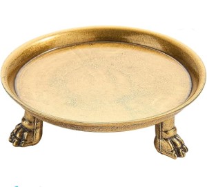 khtumeware 4.5-inch 100% Solid Brass Clawfoot Candle Dish and Jewelry Holder