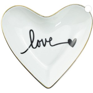 CHOOLD Original Ceramic Heart-Shaped Ring Dish Holder and Jewelry Tray