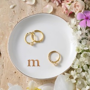 Lolalet Handmade Ceramic Ring Dish Jewelry Tray Plate with Initial, Small Personalized Monogram Gift for Women and Girls