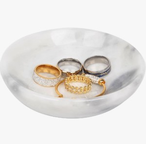 NIKKY HOME Vintage Jewelry Dish with Bird, Gold Mahjong Dice Dish and Ring Holder